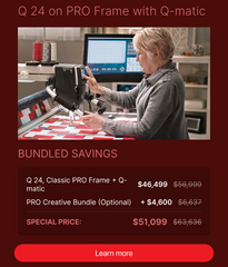 BERNINA Q 24 on PRO Frame with Q-matic — Wish Book 2026 bundled savings