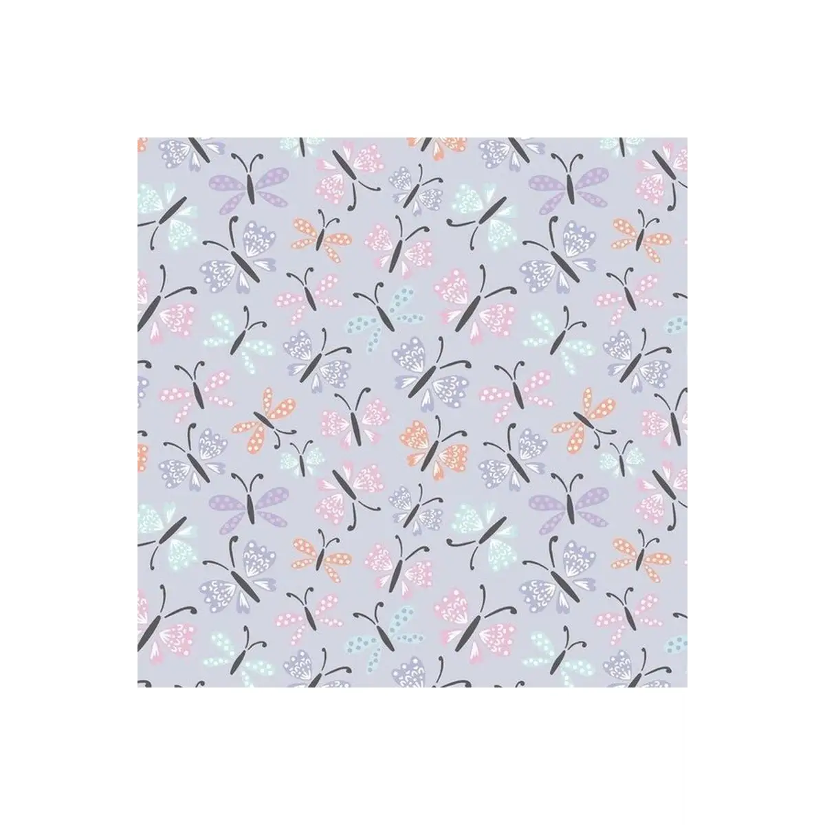 Butterflies Flannel Light Purple - 89221101B-02