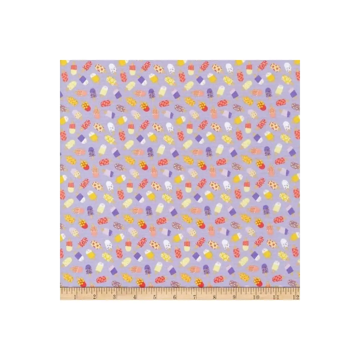 Fabric, Camelot Fabrics - Floral Ice Pop Toss - Lilac