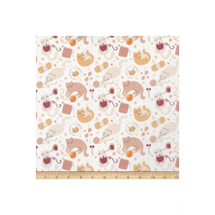 Fabric, Camelot Fabrics, Smitten Kittens - White