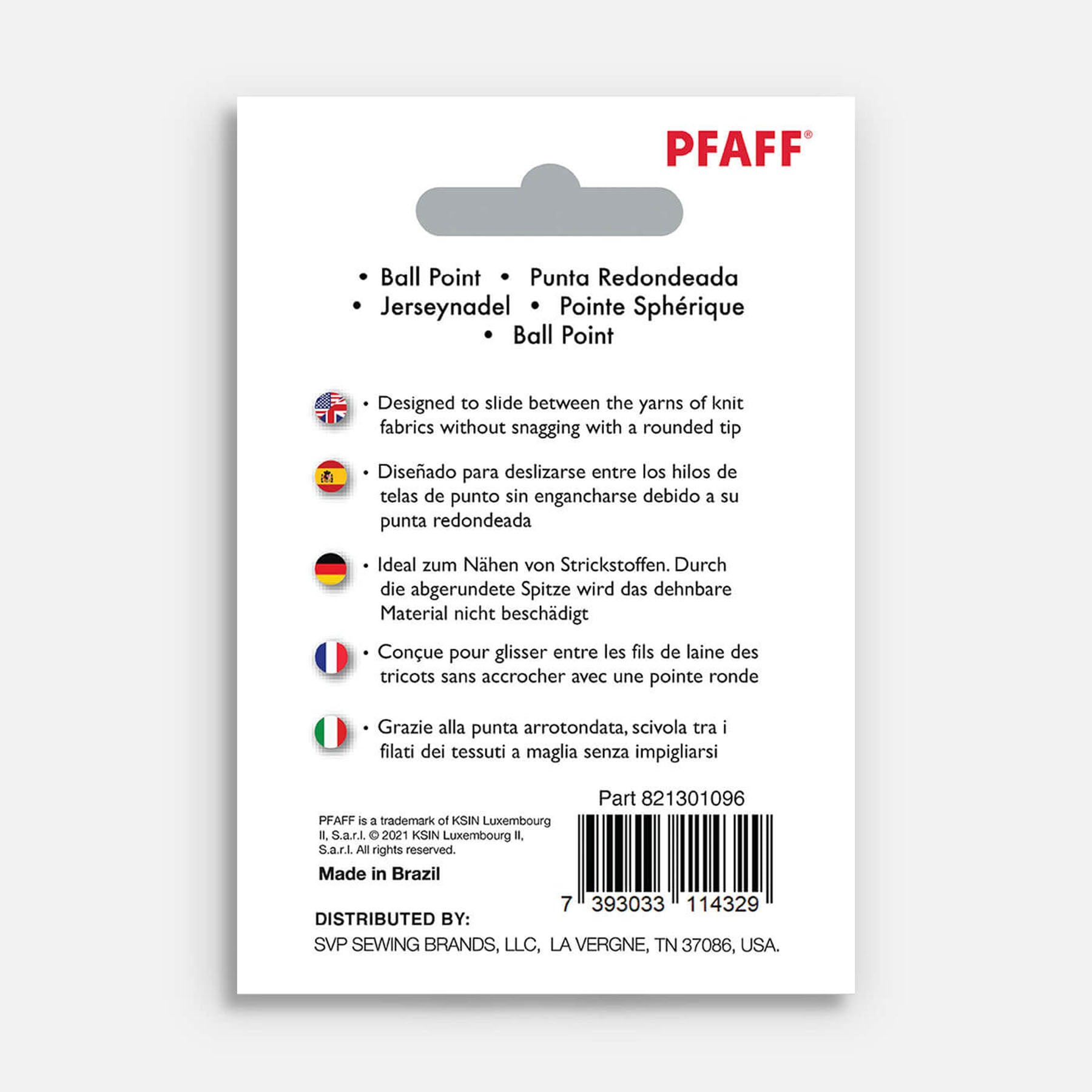 PFAFF® Ball Point Needles Size 80/12 5-Pack