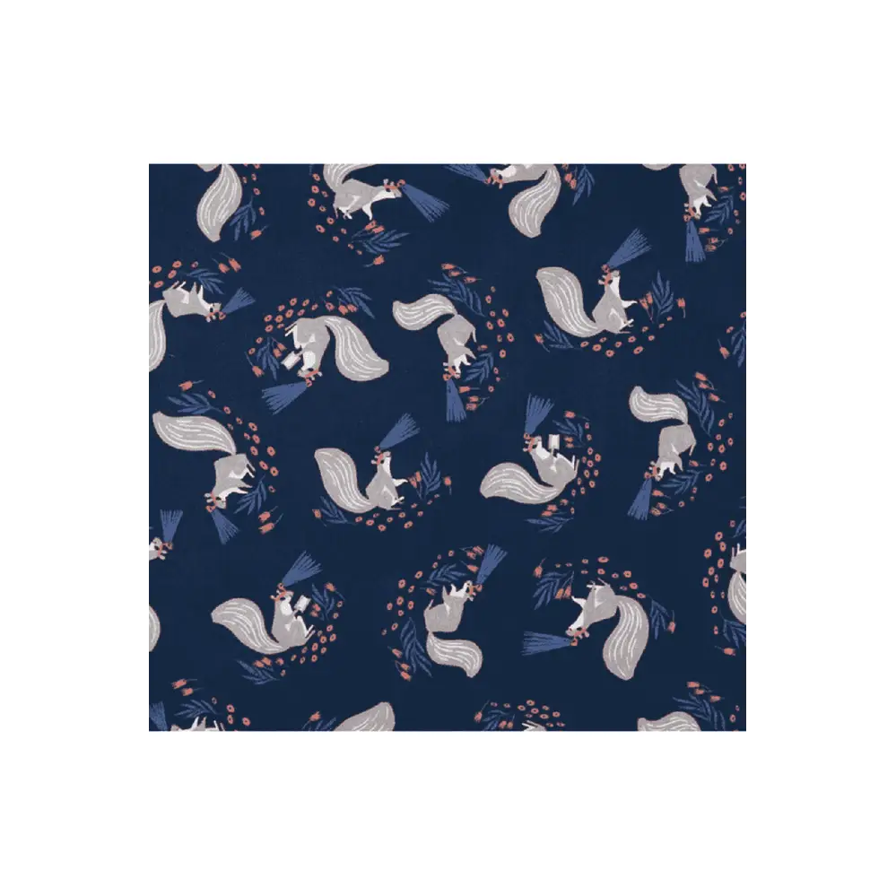 Fabric, Dear Stella - Night Ride Squirrels