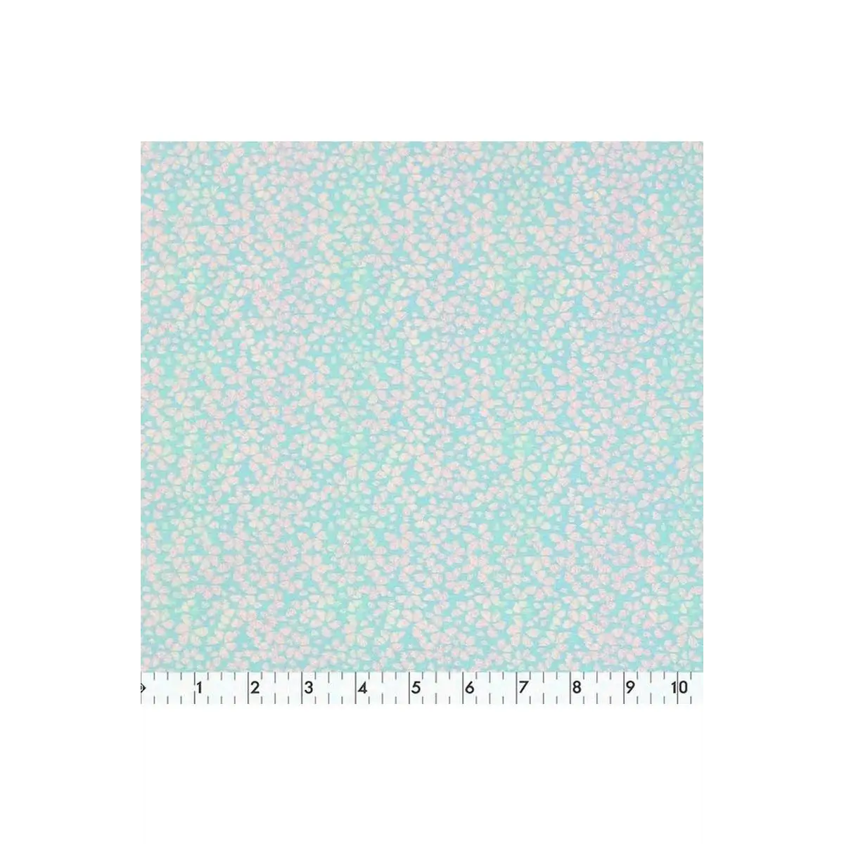 Fabric Creatoins Turquoise with White Crystal Mosaic Flowers by the half meter