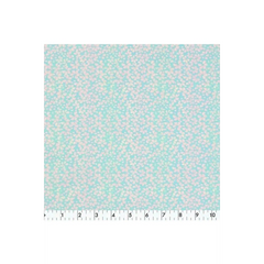 Fabric Creatoins Turquoise with White Crystal Mosaic Flowers by the half meter