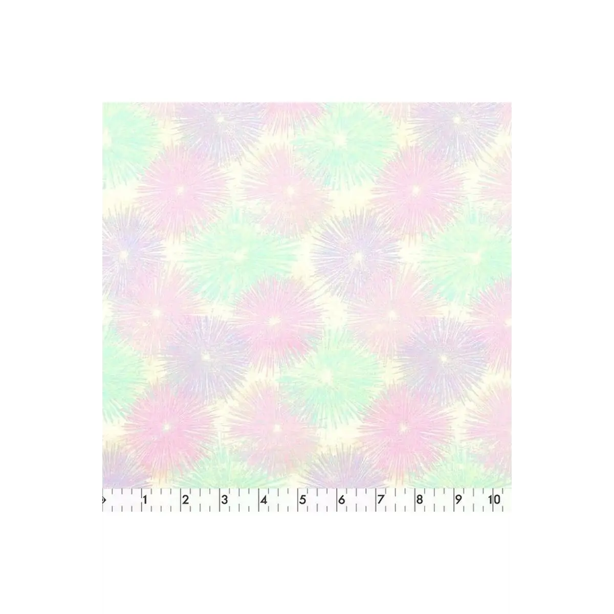 Fabric Creations - Yellow with Pastel Firework Flower Bursts