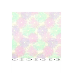 Fabric Creations - Yellow with Pastel Firework Flower Bursts