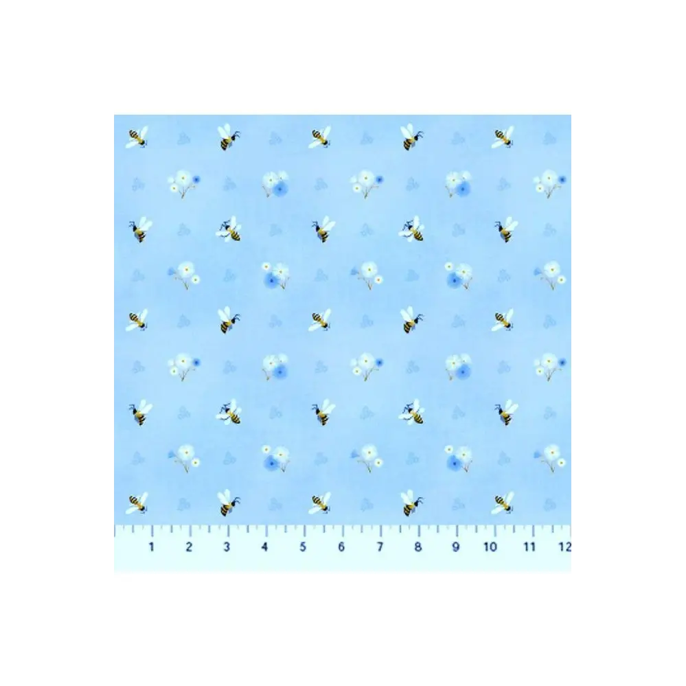Fabric, Figo - Honey Bloom Little Bees, Blue - 90467-40