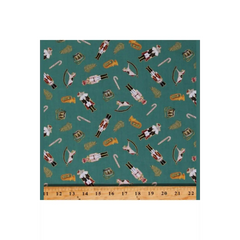 Fabric, Figo, Noel Toy Soilders Pink, Green- 90512M
