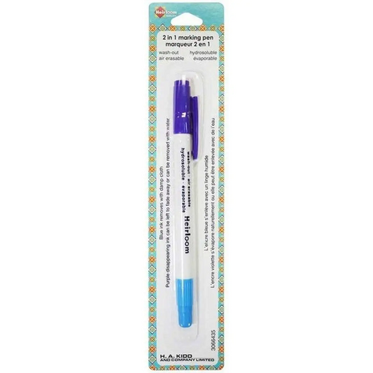 HEIRLOOM 2 in 1 Wash-Out/Erasable Fabric Marker
