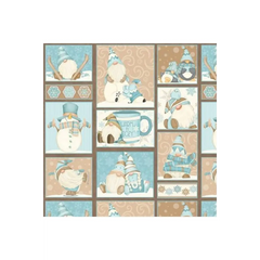 I Love Sn'Gnomies Aqua Gnome Patchwork Flannel