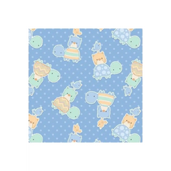 Little Peepers Flannel Blue Turtle Owl Birdie - F9718-11