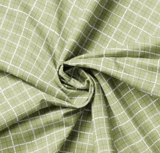 Daisy&Lilly-Windowpane Plaid, Light Sage* (Sold By 1/2 Meter)