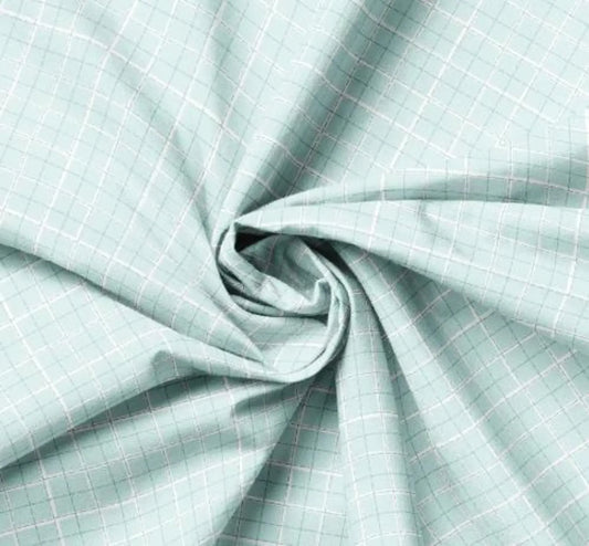 Daisy&Lilly: Windowpane Plaid, Light Blue* (Sold By 1/2 Meter)