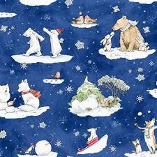 Clothworks - Snowtime (Sold By 1/2 Meter)