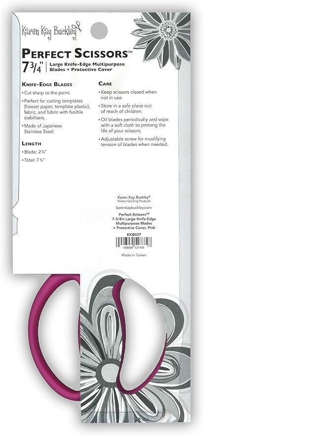 Scissors packaging with floral design on a white background