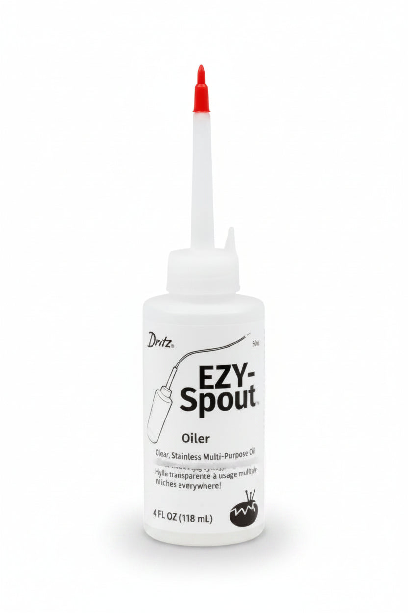 Ezy-Spout oiler bottle with red spout on a white background