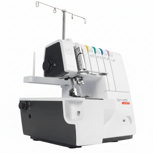 Bernette sewing machine with threading system on a white background