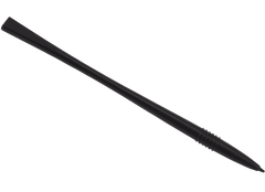 A black plastic replacement stylus tip for a ballpoint pen, shown diagonally on a plain white background.