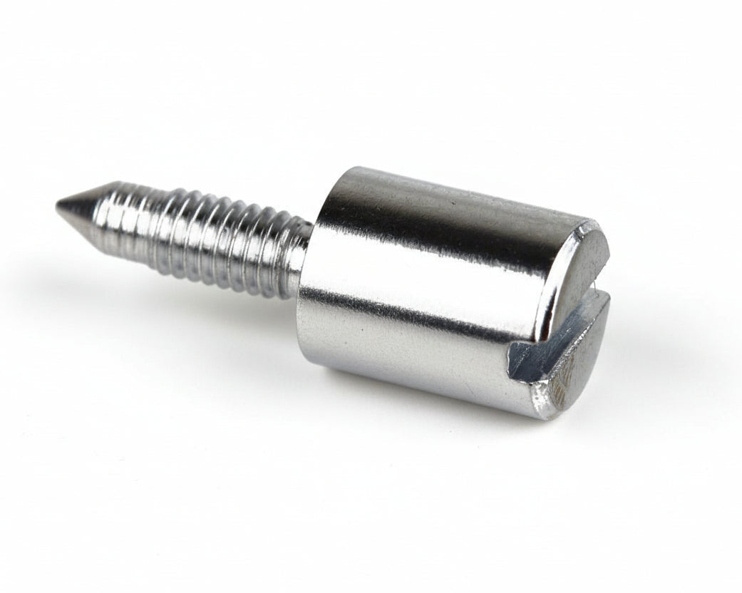 Metal screw on a white background