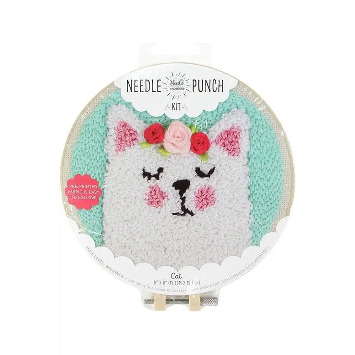 NEEDLE LICIOUS Needle Punch Kit 15.2 x 15.2 cm 6" x 6" - Cat