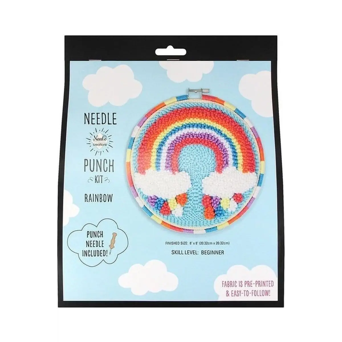 NEEDLE LICIOUS Needle Punch Kit 20.3 x 20.3 cm 8" x 8" - Rainbow