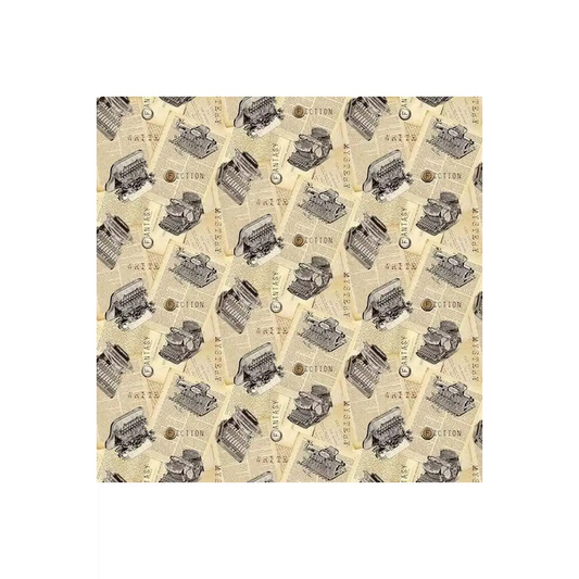 Fabric, Northcott Fabrics, Cat Tales Collection - Typewriters - 24528-12