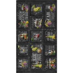 Fabric, Northcott Fabrics, Life Happens Wine Helps Collection - Chalkboard Patch