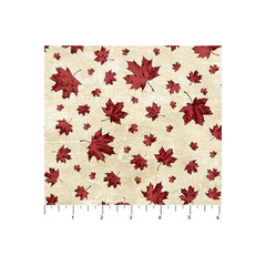 Fabric, Northcott, OH CANADA 10TH ANNIVERSARY, Small Leaves - 26269-14