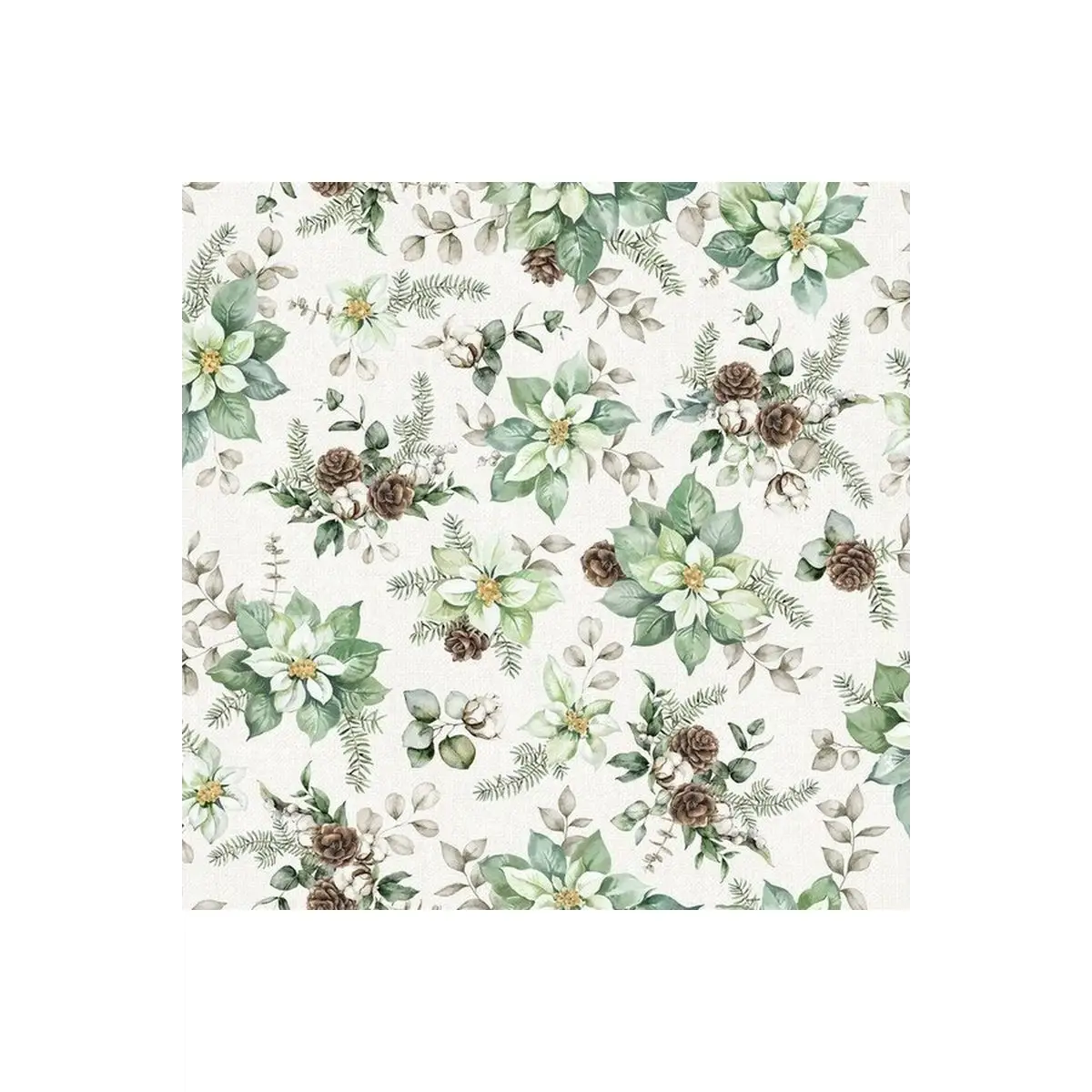 White Linen Christmas Open Poinsettia - 25428