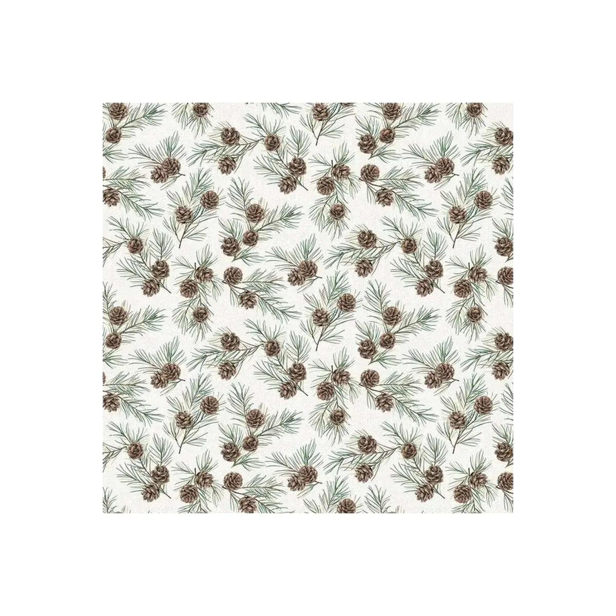 White Linen Christmas Pinecones - 25430