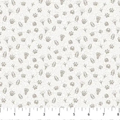 Northcott Fabrics Woodland Adventures Collection - Paw Prints - 25270 - Northcott - Light Gray - 100% Cotton Fabric