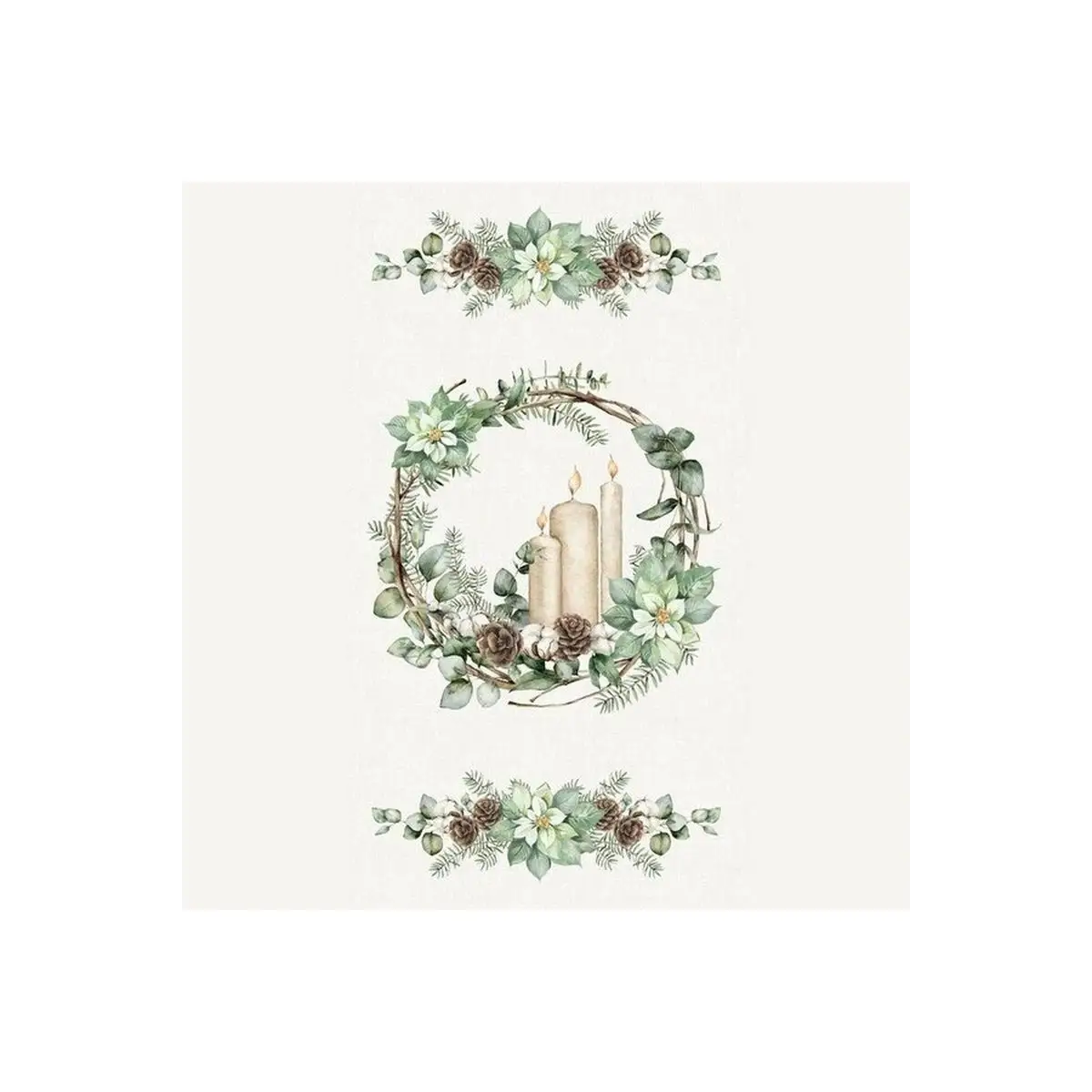 White Linen Christmas White Linen Panel - 25426-10