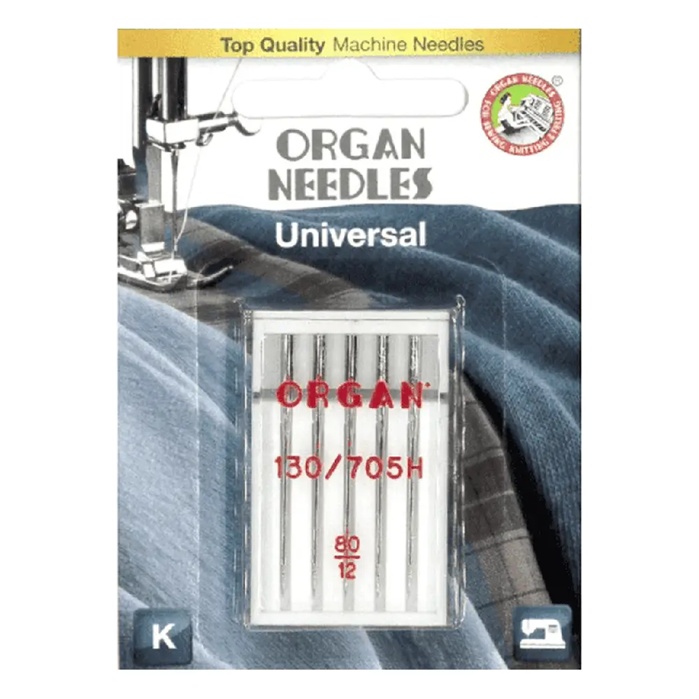 Organ Carded Universal Needles Size 80/12 5 Pack #5105080BL
