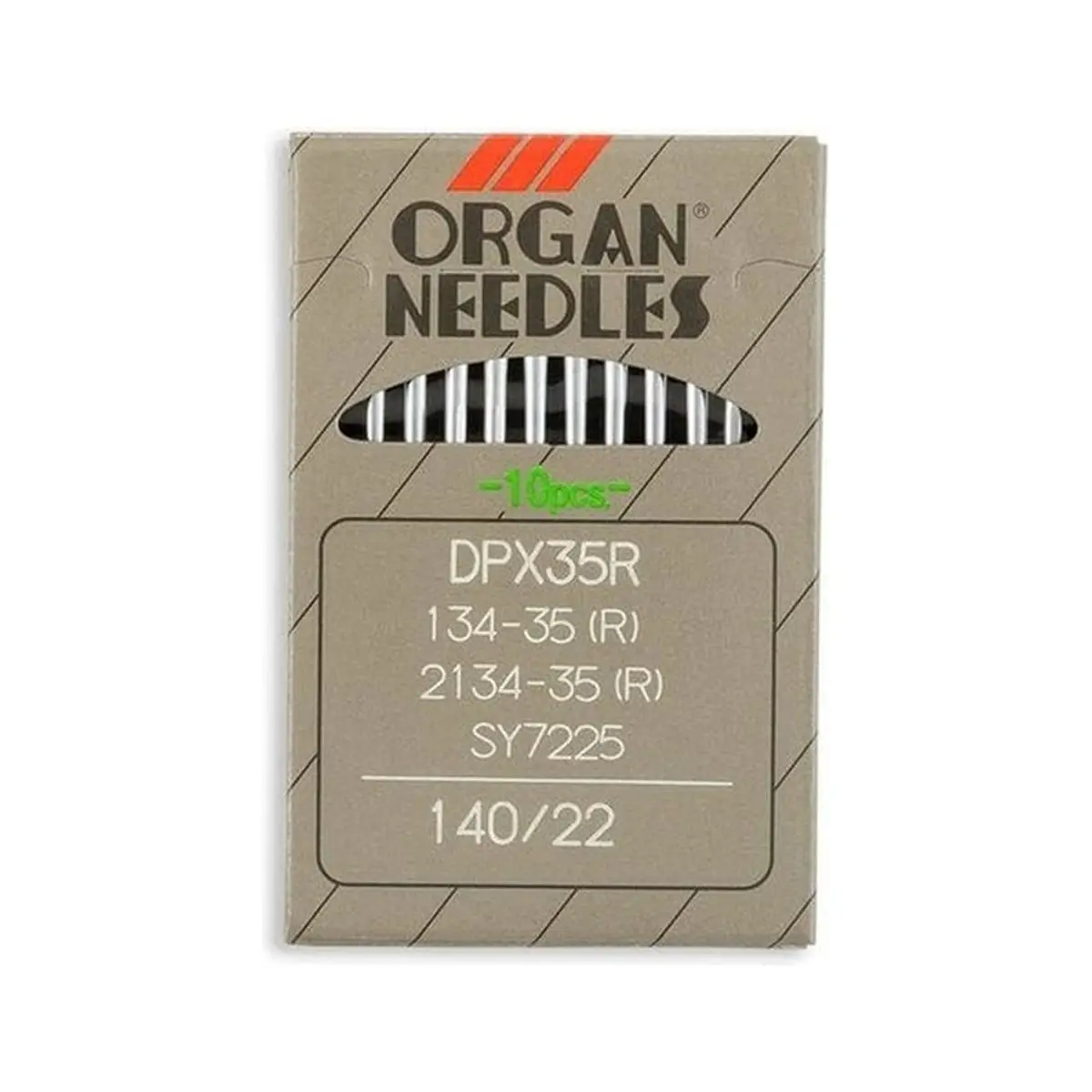 Organ Brand Industrial Machine Needles - System: 134-35 R , 2134-35 R , SY7225, DPx35R - 10/Pack
