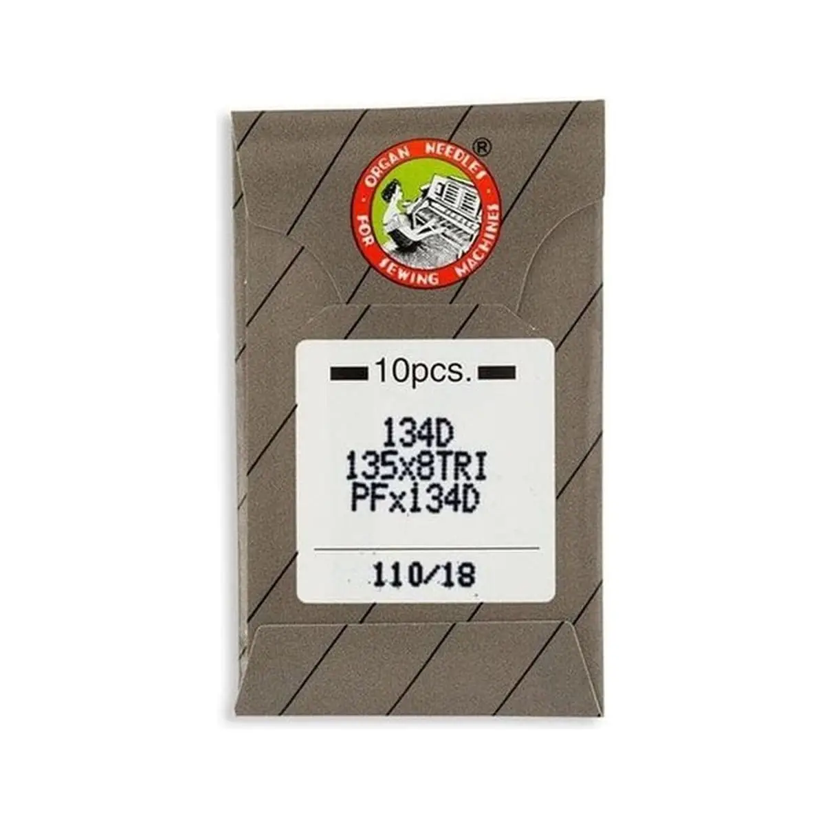 Organ Brand Industrial Machine Needles - System: 134D, 135x8TRI, PFx134D, SY1981 LEATHER - 10/Pack