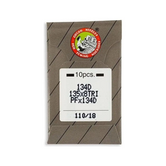 Organ Brand Industrial Machine Needles - System: 134D, 135x8TRI, PFx134D, SY1981 LEATHER - 10/Pack