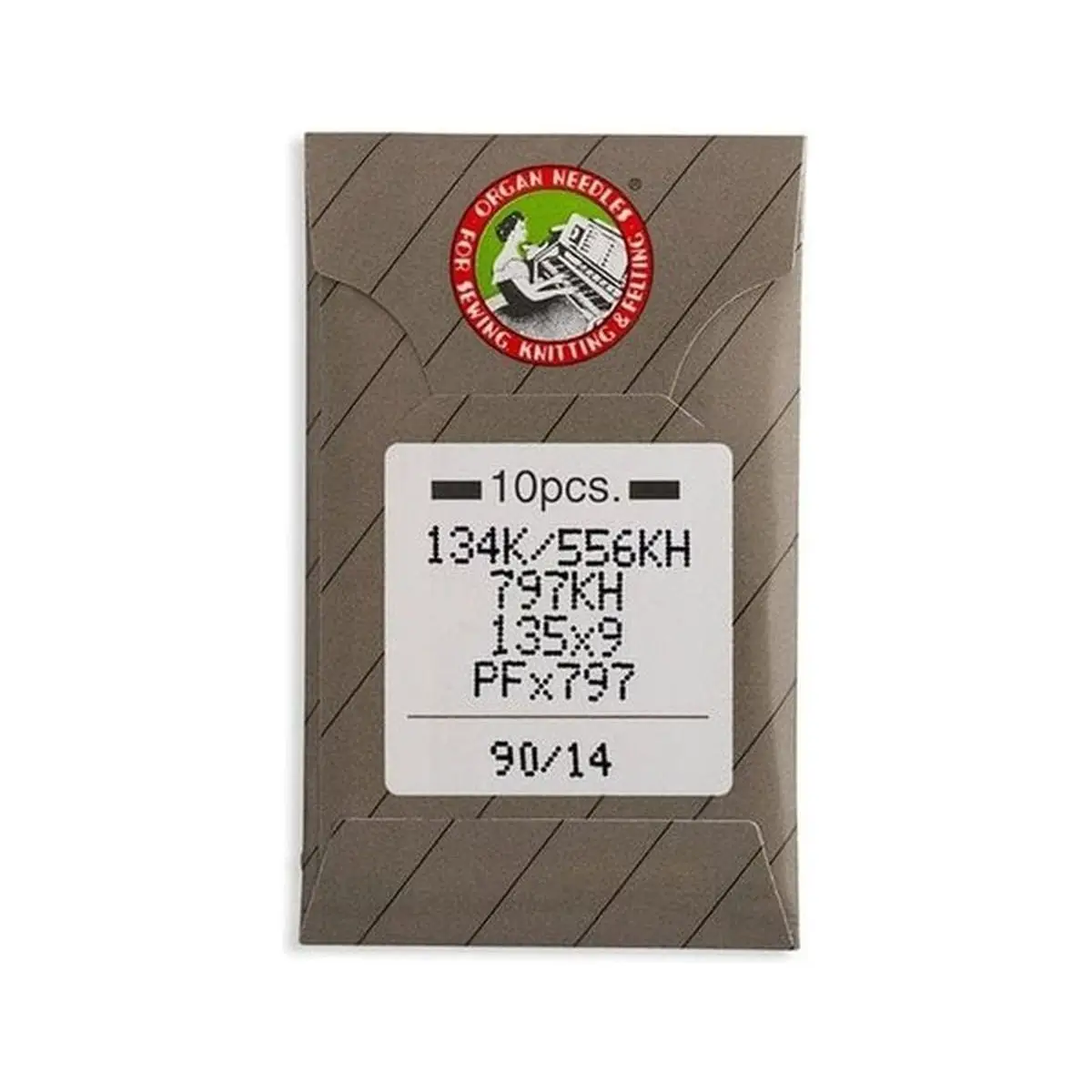 Organ Brand Industrial Machine Needles - System: 134K/556KH, 797KH, 135x9, PFx797 - 10/Pack
