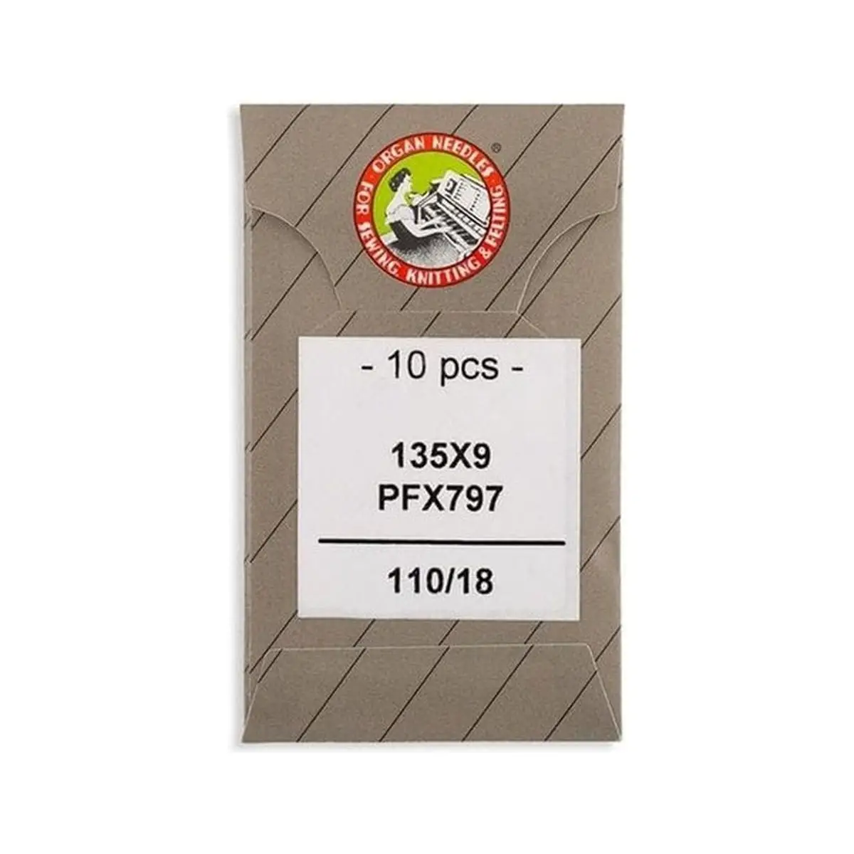 Organ Brand Industrial Machine Needles - System: 134K/556KH, 797KH, 135x9, PFx797 - 10/Pack