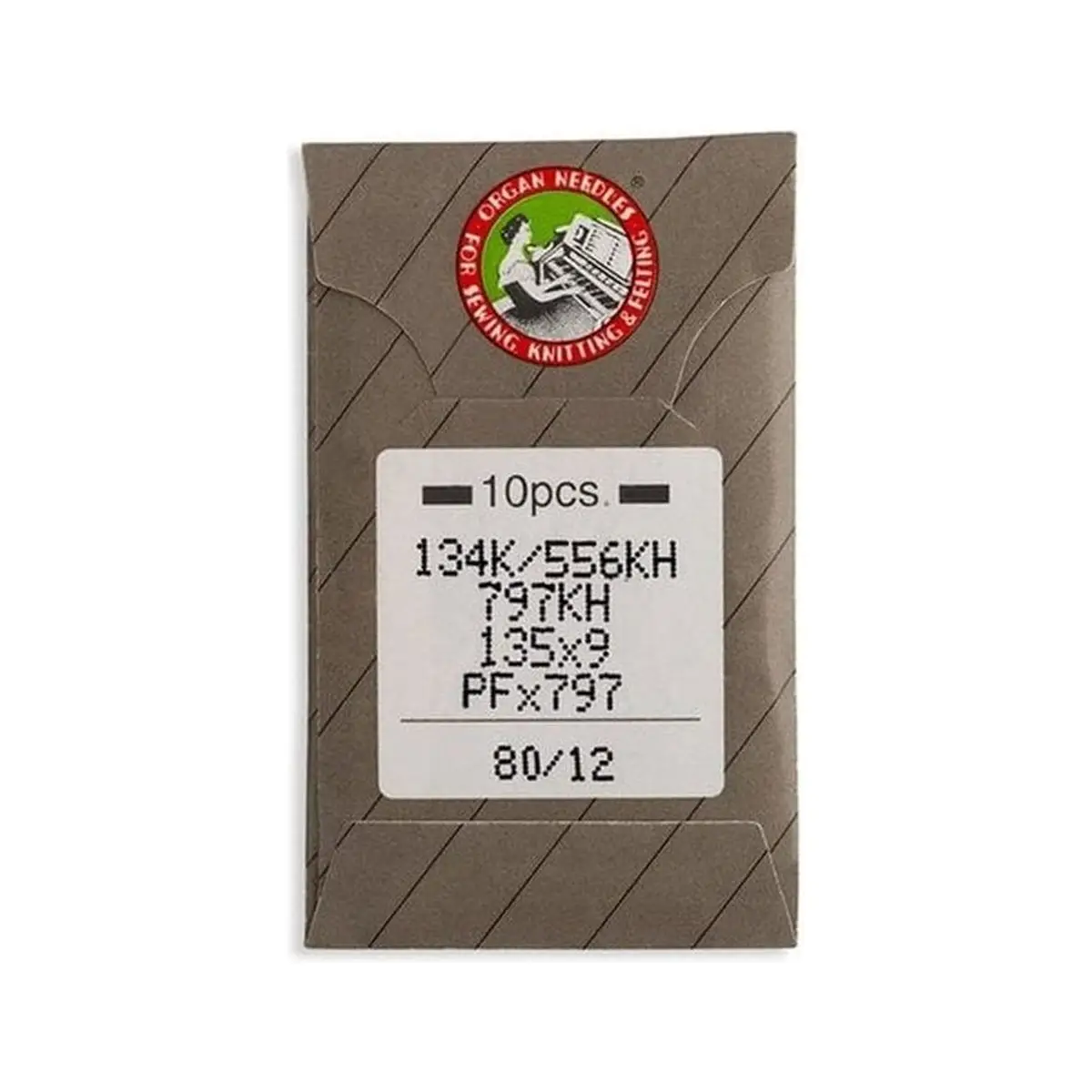 Organ Brand Industrial Machine Needles - System: 134K/556KH, 797KH, 135x9, PFx797 - 10/Pack