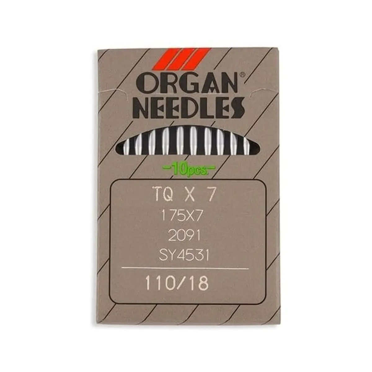 Organ Brand Industrial Machine Needles - System: 175x7, TQx7, SY4531, 2091 - 10/Pack