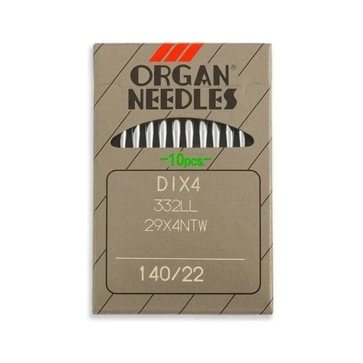 Organ Brand Industrial Machine Needles - System: 29x4NTW, DIx4, 332LL - 10/Pack