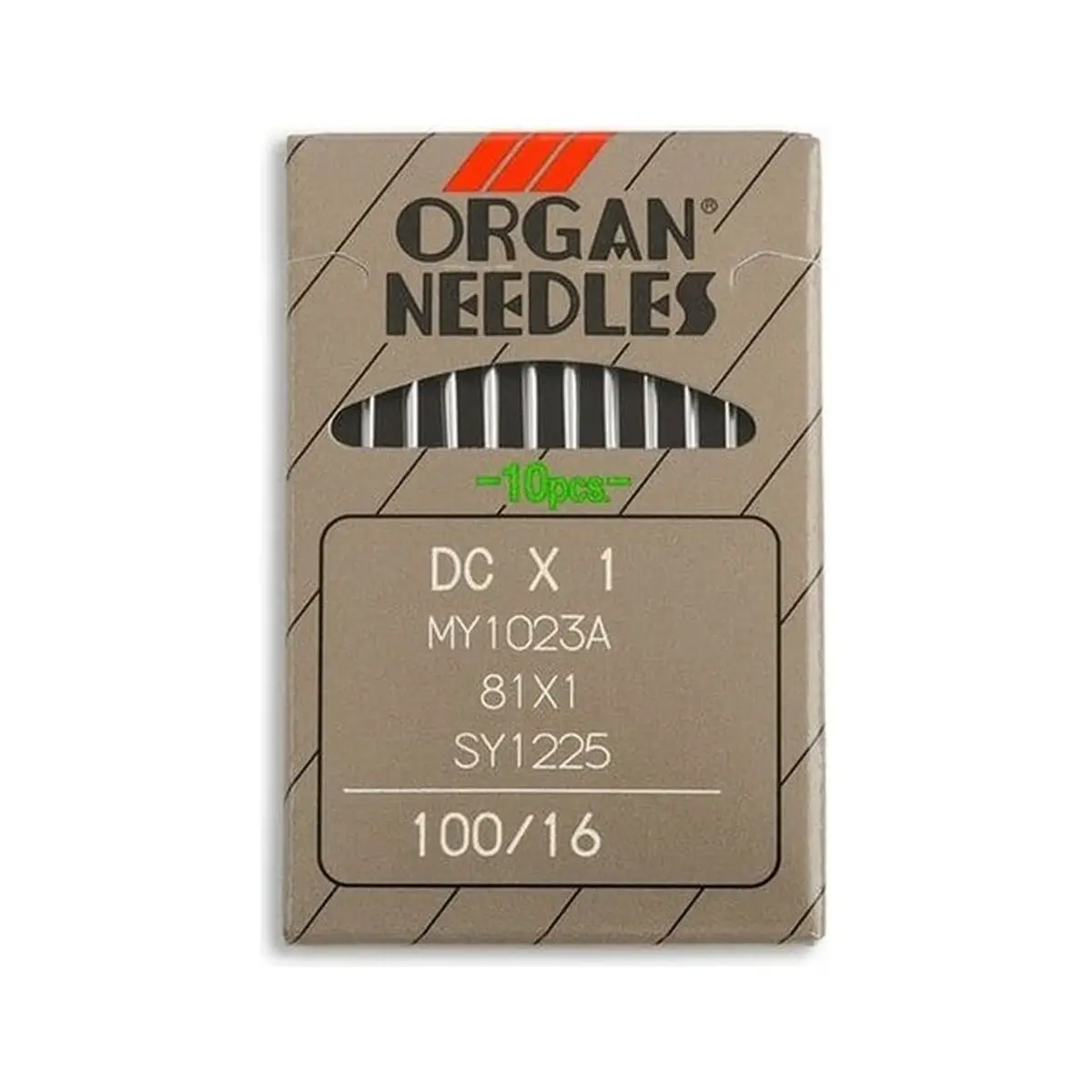 Organ Brand Industrial Machine Needles - System: DCx1, MY1023A, 81x1, SY1225 - 10/Pack