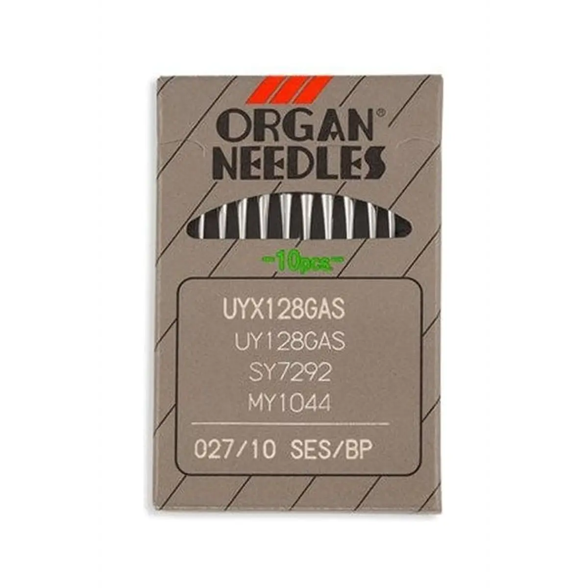 Organ Brand Industrial Machine Needles - System: UYx128GAS, UY128GAS, SY7292, MY1044 - 10/Pack