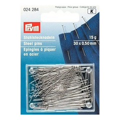 Prym Pins 0.50 x 30mm silver 15g with box