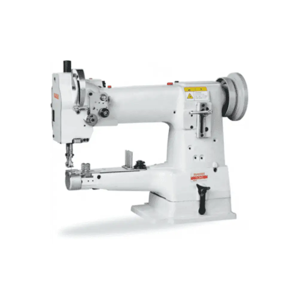 Rugged PB-335B Single Needle Cylinder Bed Industrial Machine with Unison Feed Lockstitch Cpl w/Table & Servo Motor