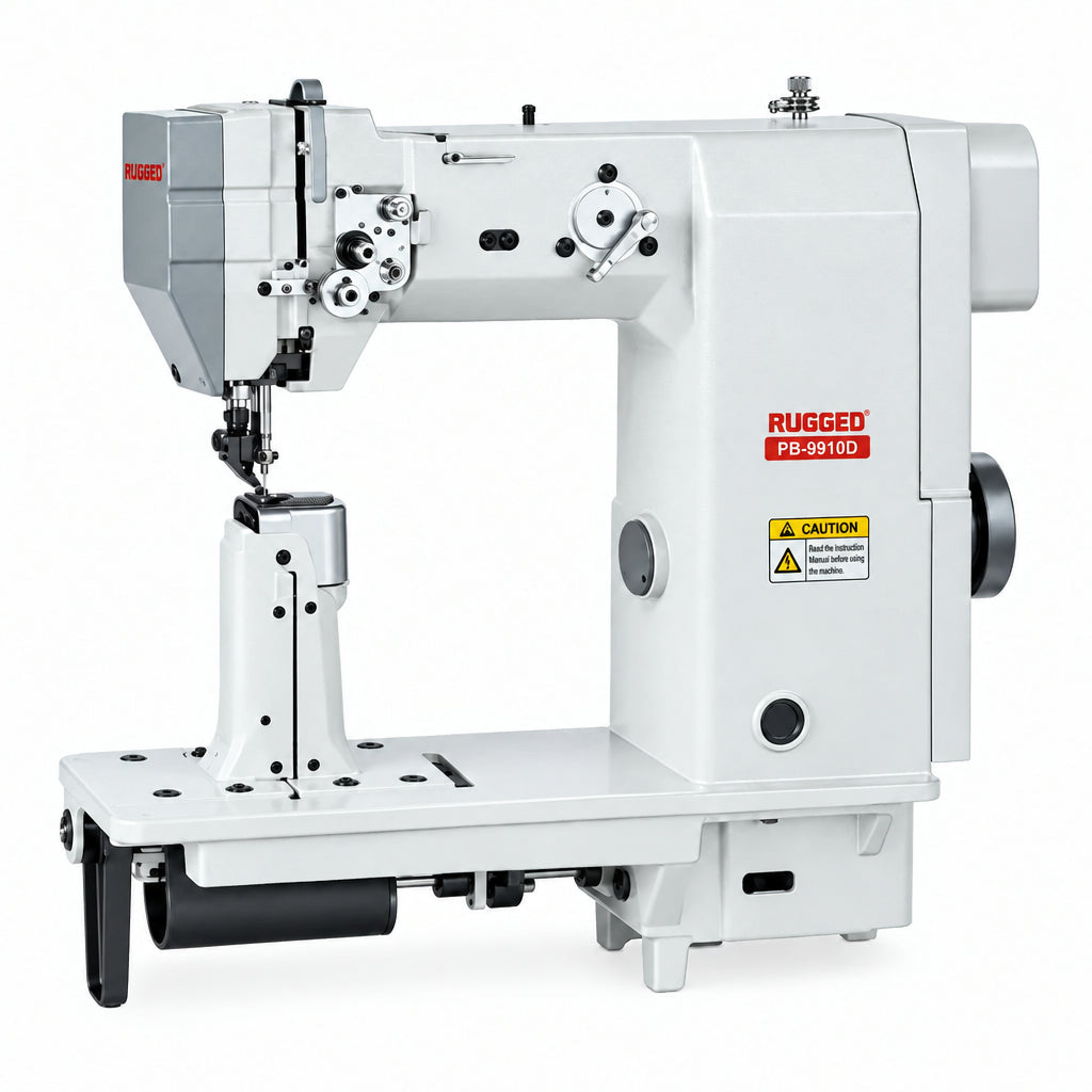 Rugged PB-9910D direct drive post bed roller feed lockstitch industrial sewing machine