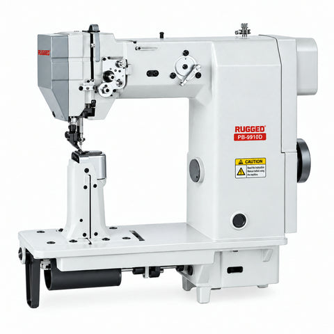 Rugged PB-9910D direct drive post bed roller feed lockstitch industrial sewing machine
