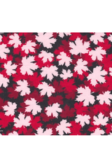 Fabric, Siltex - Red/Black/White Leaves - Flannel 11-0044-0011