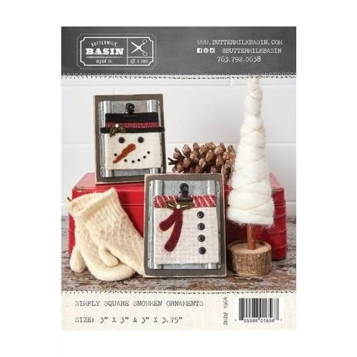 Simply Square Snowmen Ornaments
