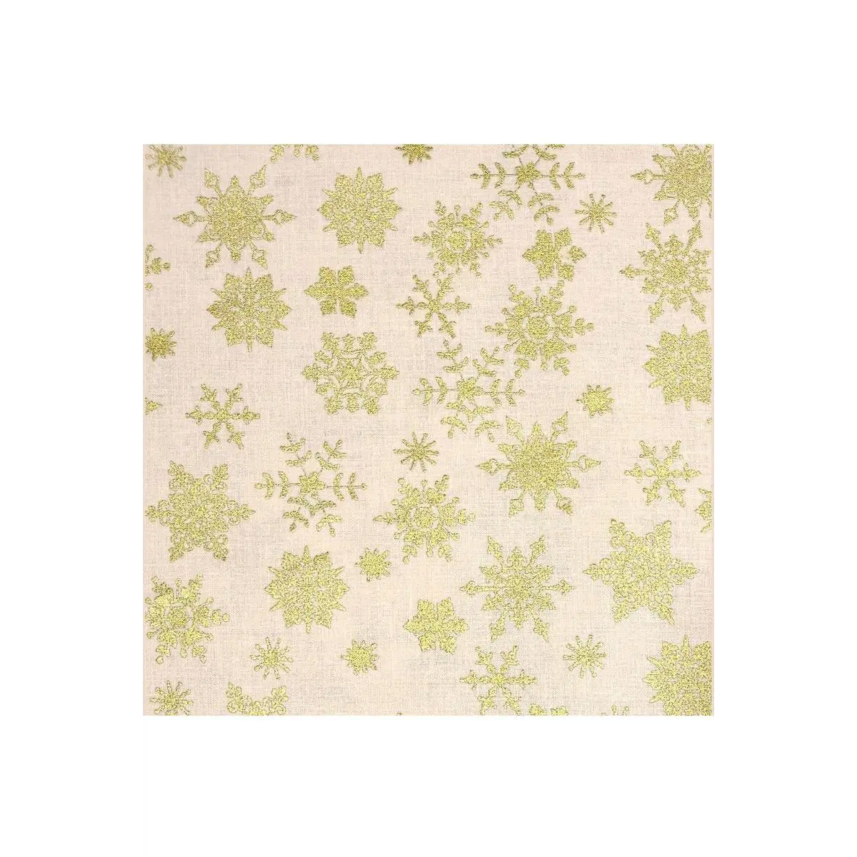 Fabric, Siltex, Metallic Christmas Snowflakes - Red, green, cream